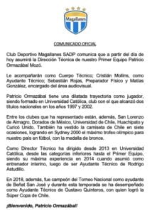 PATRICIO ORMAZABAL SERIA EL ESCOGIDO POR LOS DIRIGENTES PARA SER EL TÉCNICO DE MAGALLANES 3